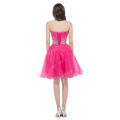El amor encantador al por mayor del Organza del color de rosa caliente rebordeó los vestidos de coctel del vestido de bola brevemente CL6145-2